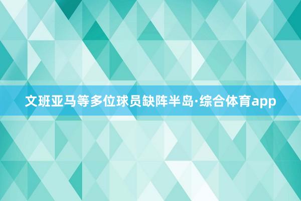 文班亚马等多位球员缺阵半岛·综合体育app