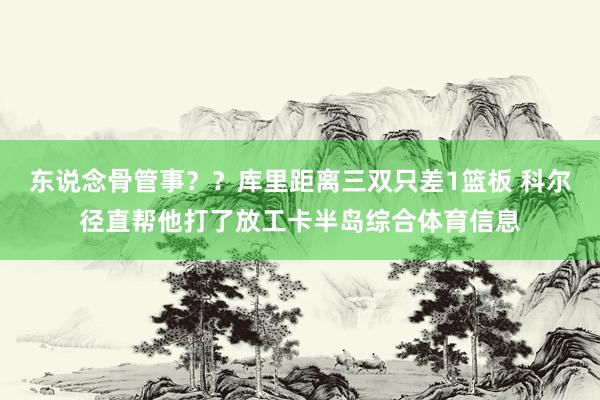 东说念骨管事？？库里距离三双只差1篮板 科尔径直帮他打了放工卡半岛综合体育信息